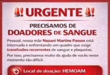 Campanha busca doadores de sangue A negativo no Amazonas